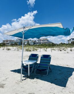 Aluminum Backpack Chairs & 8' Sobello wind driven umbrella